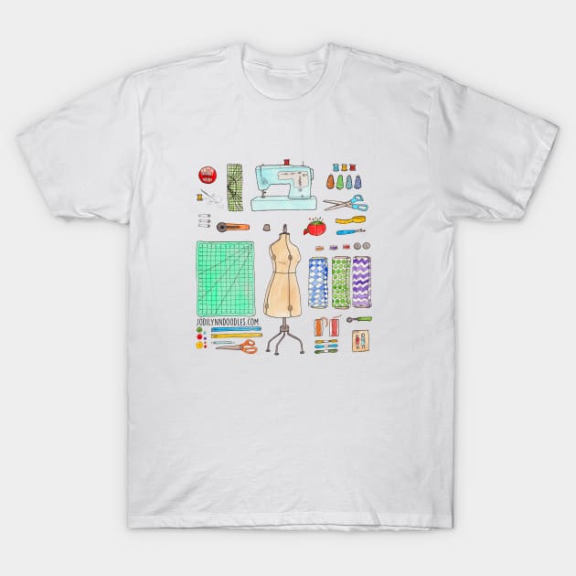 Sewing Gear T-Shirt by JodiLynnDoodles